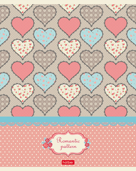 Тетрадь 60 л. кл. "Romantic pattern" выб лак