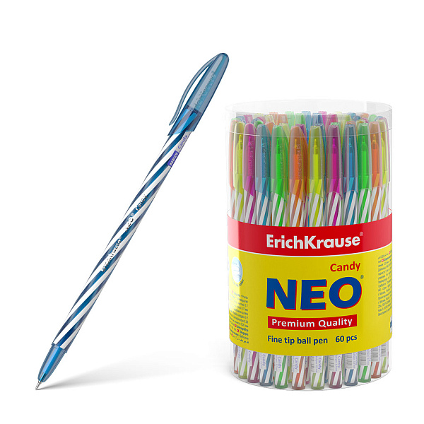 Ручка шариковая 0,7 мм ErichKrause® СИНЯЯ, Neo® Candy, 