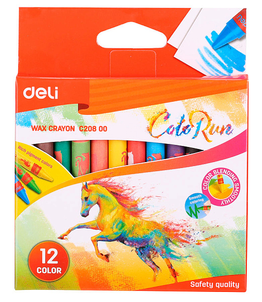 Мелки восковые 12 цв. Deli Colorun картон.кор./европод.
