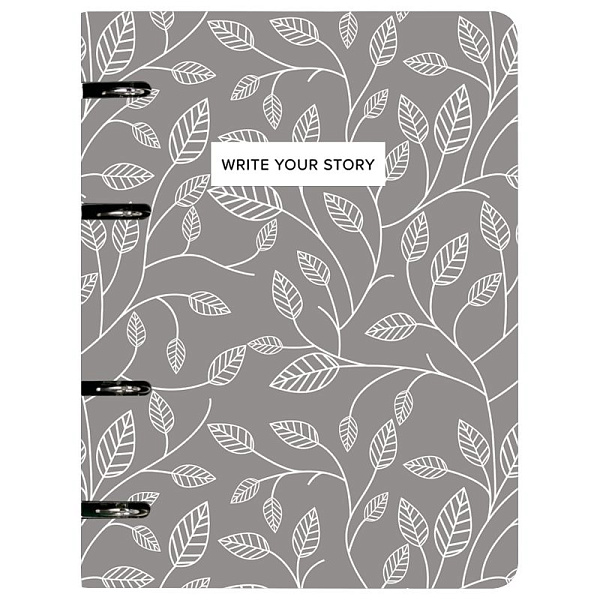 Тетрадь на кольцах 120 л. кл. А5 "deVENTE. Write Your Story" (160x212 мм) со сменным блоком, блок офсет 60 г/м² , гибкая обложка слим из мелованного картона 560г/м², цветная печать, матовая ламинация, термоусадочная пленка