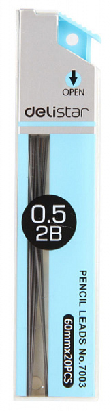 Грифели 0,5 мм Deli 2B (20гриф) туба