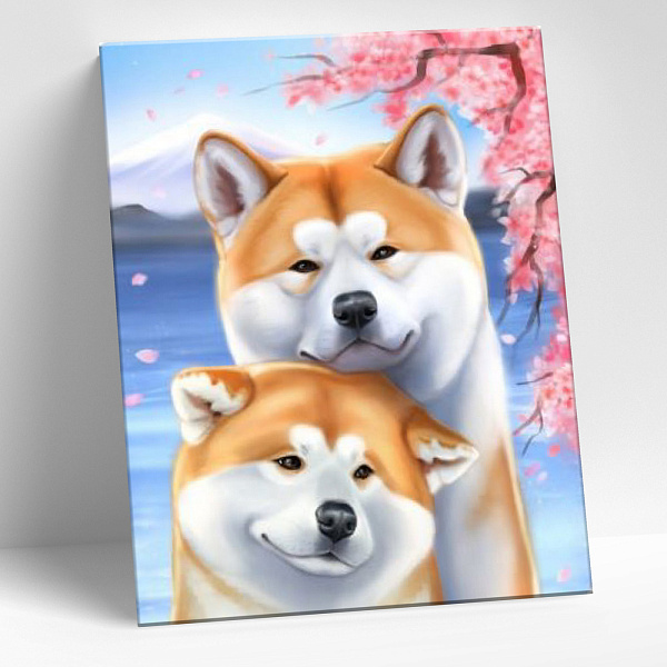 Картина по номерам 15*20 "АКИТА-ИНУ" (12 цветов) 1/100 