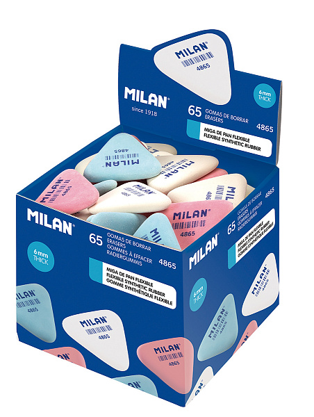 Ластик Milan "4865", треугольный, гибкий, синтетический каучук, 3,6 х 3,3 х 0.6 см