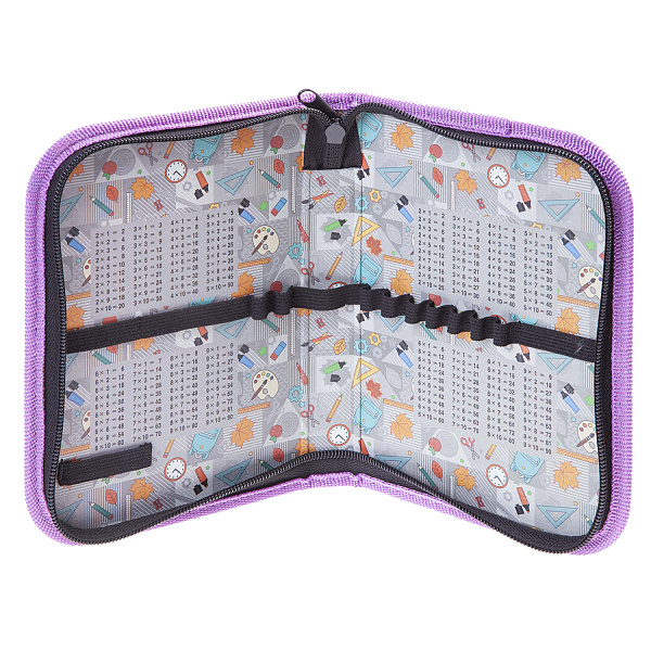 Пенал 1секц. д/дев. 190*130 Hatber "Ты-космос!"  с табл.умножения  на молнии мат.ламин. 3D фольга