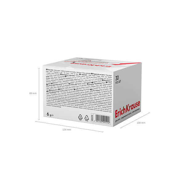 Клей-карандаш  06 г ErichKrause EasyStick, (в коробке-дисплее )