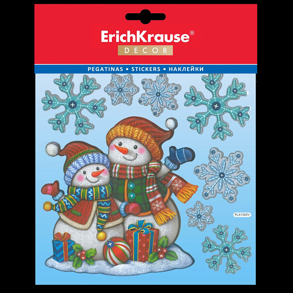 Набор наклеек ErichKrause®  Decor Снеговики 18х23см