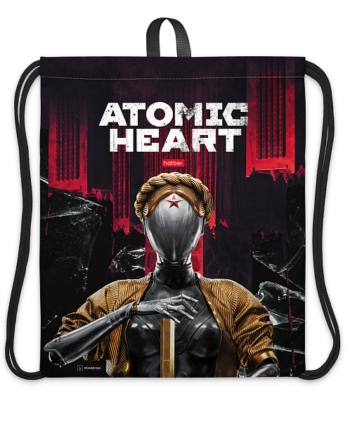 Мешок для обуви 41*49 Hatber с петлей для подвеса 1 отделение "Atomic Heart"  в индив.упак.