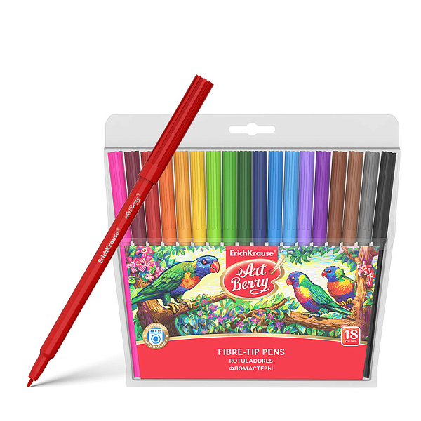 Фломастеры 18 цв. Erichkrause ArtBerry® Super Washable цвет. колп.