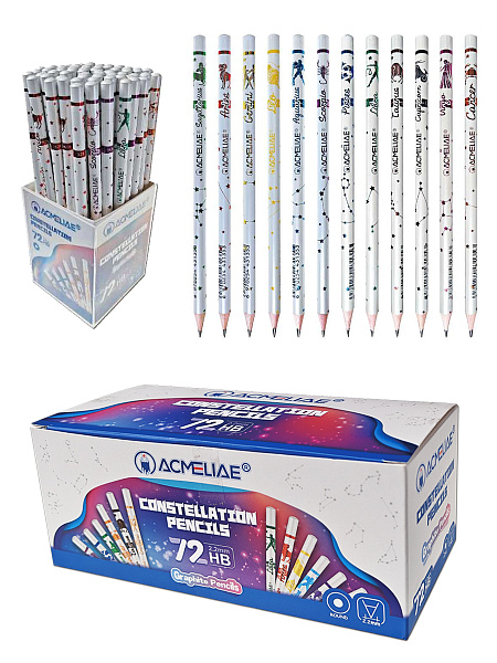 Карандаш ч/г ACMELIAE Знаки зодиака круглый, 43136