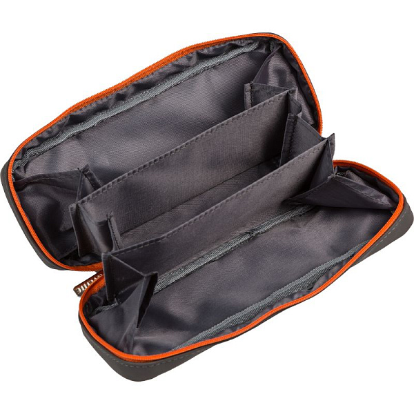 Пенал 3секц. 210 х 90 мм"deVENTE. Comix. Совесть есть" темно-серый прямоуг.для 60 пр., матовая иск.кожа  на молнии,с каучуковой аппликацией,