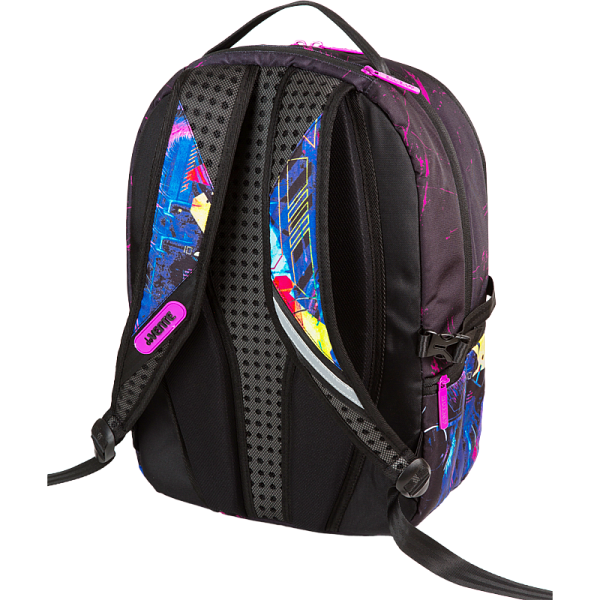 Рюкзак "deVENTE. Label. Cyber Cat" подростковый 39x30x17 см (19 л) вес 750 г, эргономичная вентилируемая спинка и широкие вентилируемые S-образные регулируемые лямки, 2 отделения на молнии, уплотненные отделения для ноутбука до 15дюймов и книг, 1 пер