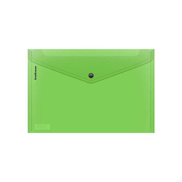 Папка-конверт на кнопке пластиковая ErichKrause® Glossy Neon, A4, полупрозрачный, ассорти (в пакете по 24 шт.)