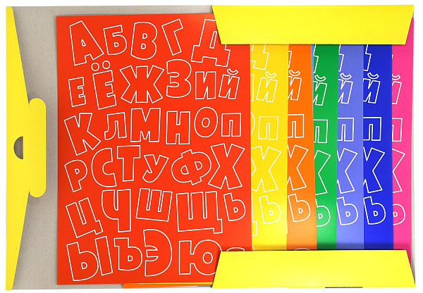 Картон узорн. мел. А4 8 цв. 8 л. "Каляка-Маляка" БУКВЫ 210 г/м2, в папке