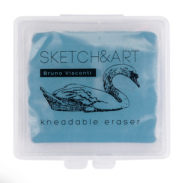 Ластик-клячка "SKETCH&ART" РОЗОВЫЙ/ГОЛУБОЙ, ХУДОЖЕСТВЕННЫЙ в пластиковой коробочке 