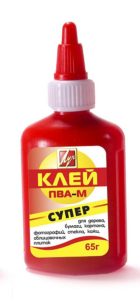 Клей ПВА-М Луч 65 гр (красный флакон)