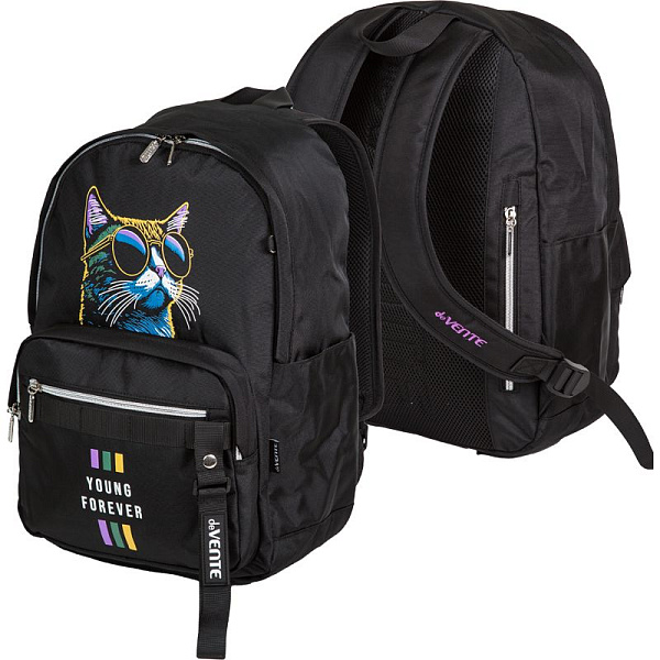 Рюкзак молодежный "deVENTE. Air Jump. Young Forever"  40x31x20 см, вес 500 г, текстиль, 1 отдл на молнии с уплотненным отделением для ноутбука 