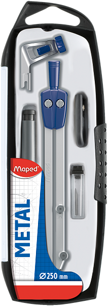 Готовальня 3 пр. Maped START (циркуль с гриф., универс.держ., доп.гриф.), ударопроч. футляр