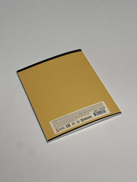 Тетрадь 48 листов, клетка, обложка мелованный картон, блок офсет, желтая