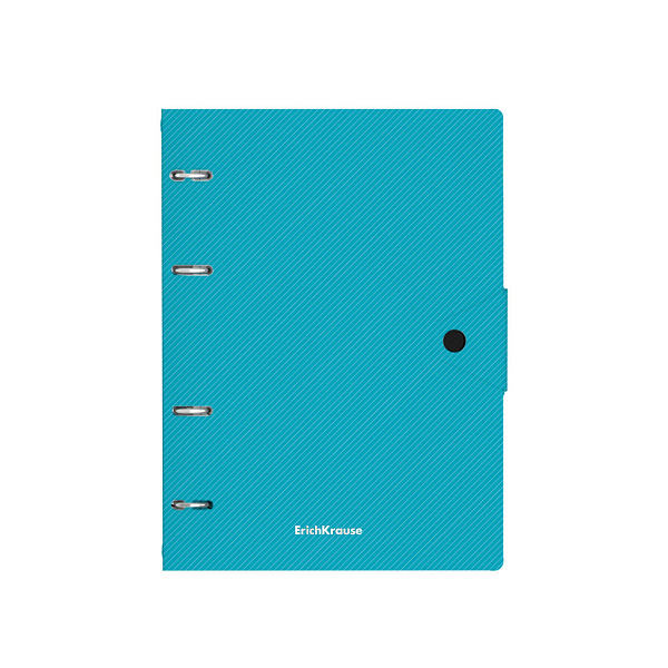 Тетрадь 80 листов в клетку пластиковая обложка на кольцах ErichKrause® Glance Vivid, на кнопке ассорти