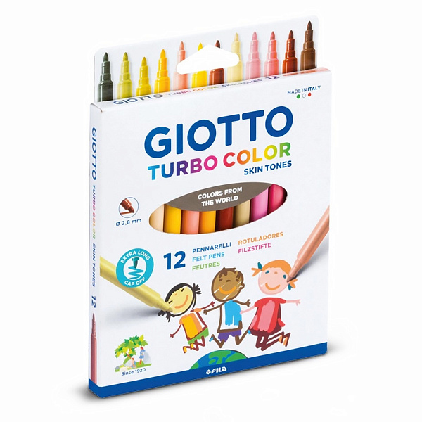 "Giotto" TURBO COLOR SKIN TONES Набор фломастеров 12 цв