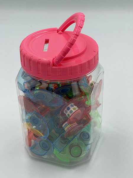 Набор цветной клейкой ленты 12мм*2,8м в диспенсере 45шт ассорти