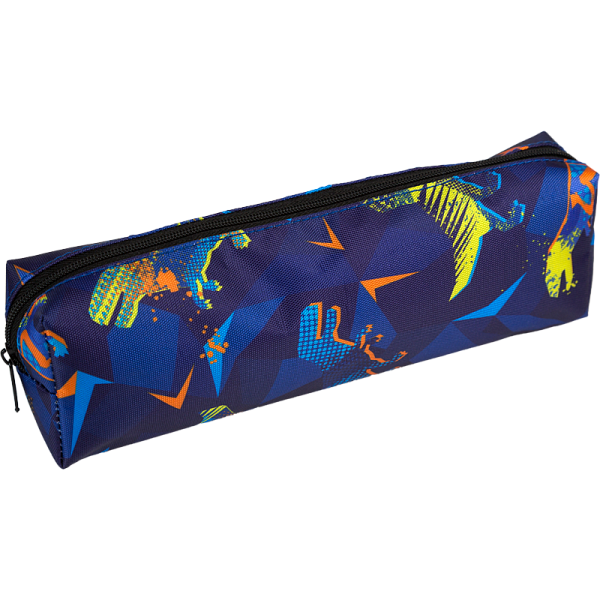 Пенал "Attomex. Grunge" 20x7x3,5 см, прямоугольный для 50 пр. на молнии, текстильный с рисунком, ассорти 3 дизайна