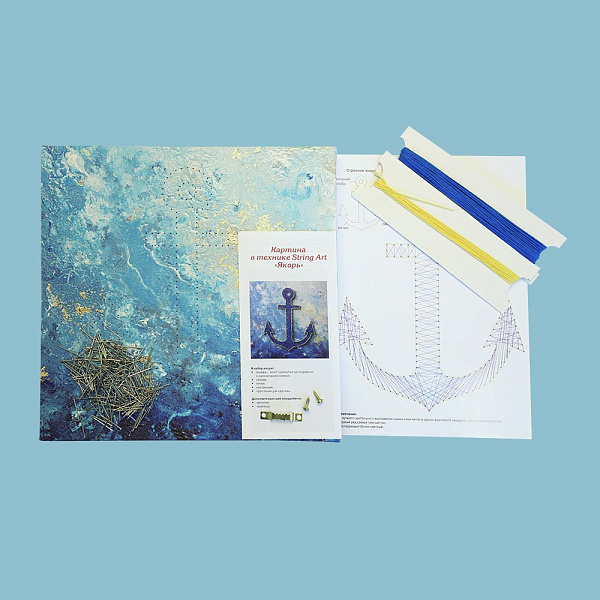 Картина в технике STRING ART "Якорь" 30*30