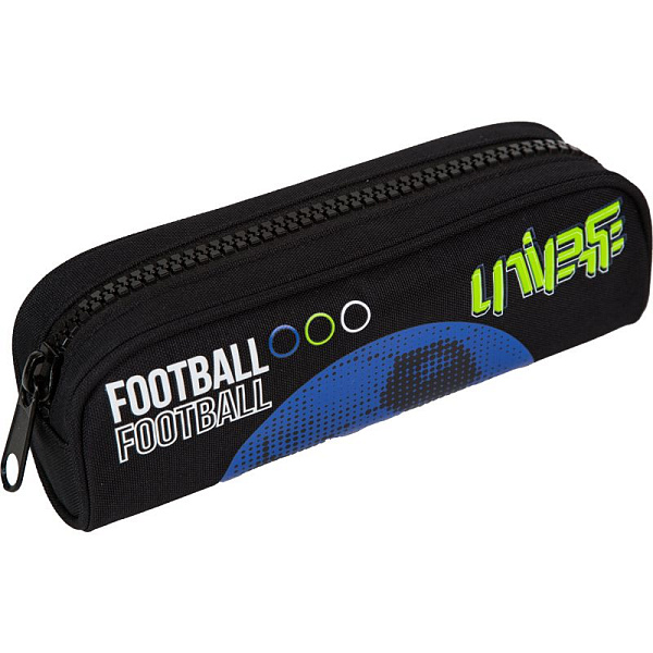 Пенал "deVENTE. Football Universe" 220x75мм овальный для 60 пр. с крупной тракторной молнией 