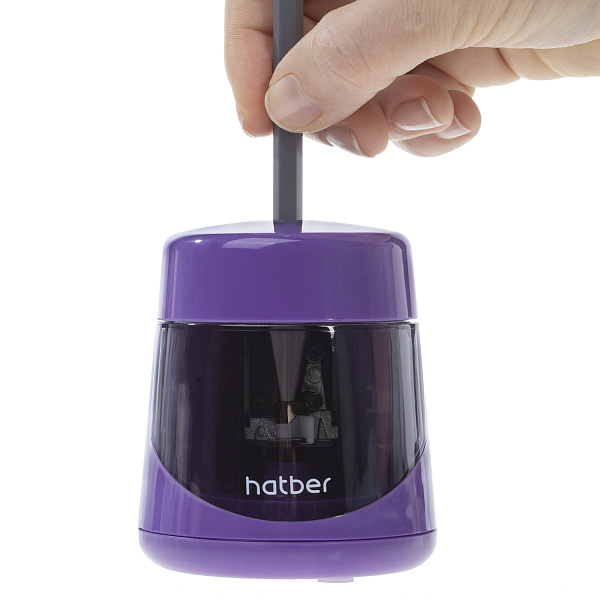 Точилка электрическая Hatber MULTI  USB с запасным лезвием Универсальная 6-12мм в прозрачном ПВХ-бок