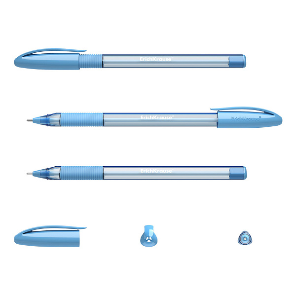 Ручка шариковая ErichKrause® U-109 Spring Stick&Grip 1.0, Ultra Glide Technology, цвет чернил синий (в коробке по 50 шт.)