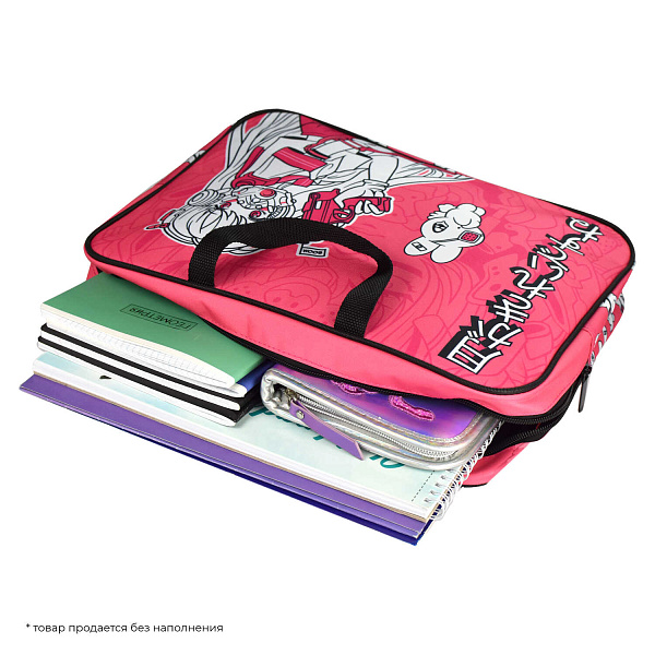 Папка для тетрадей А4 Феникс+ "РОЗОВАЯ ДЕВУШКА" (34.5х26х7 см, 1 отд. молния, водоотталкивающая ткань, сублимационная печать)