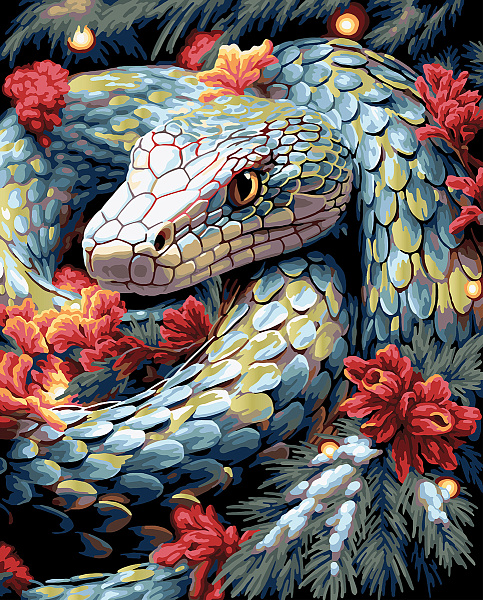 Картина по номерам 50*40 со светодиодами "Волшебная змея" "ФРЕЯ"