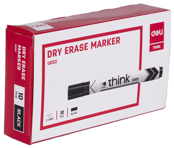 Маркер для доски Deli Think скошенный пиш. наконечник 2-5мм черный