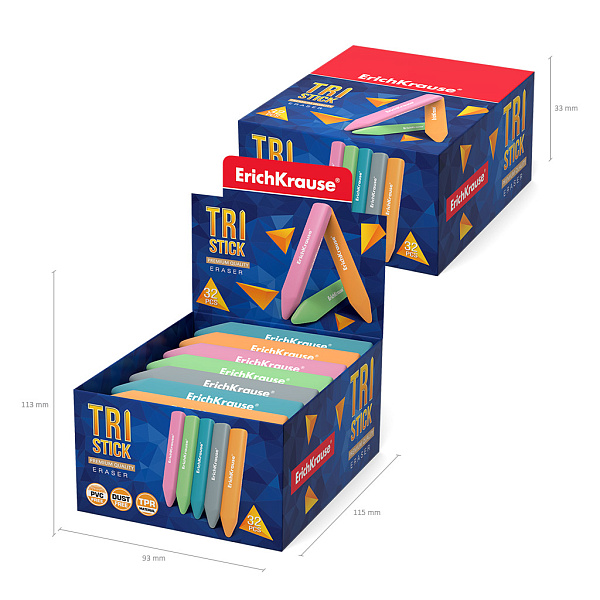 Ластик ErichKrause Tri Stick (в коробке )