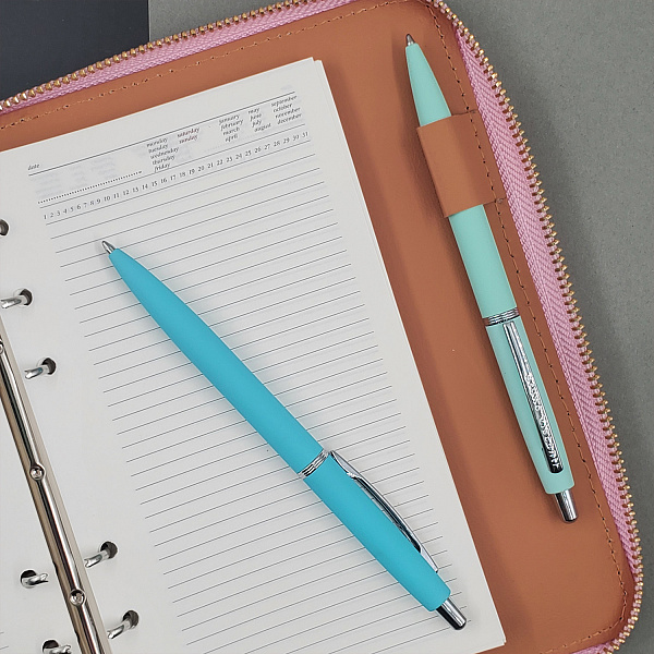 РУЧКА "SAN REMO" В ТУБУСЕ КРУГЛОЙ ФОРМЫ 1,0 ММ, СИНЯЯ  (корпус мятный, футляр белый) (10129060/020919/0023498,КИТАЙ)