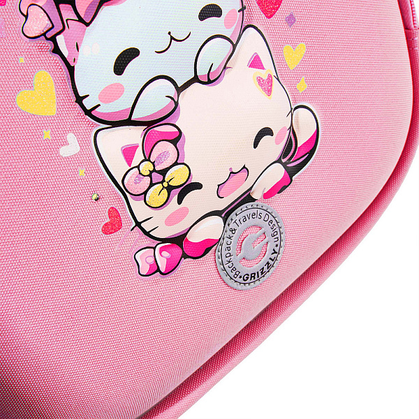 Рюкзак школьный с картхолдером на держателе (/2 розовый)