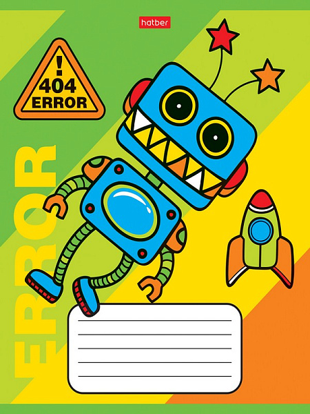 Тетрадь 12 л. лин. "Я-робот" 5 диз.в блоке скругл.углы 