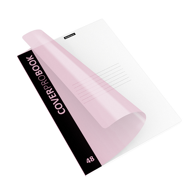 Тетрадь А4 48 л. кл. Пластиковая обложка ErichKrause CoverProBook Pastel, розовый