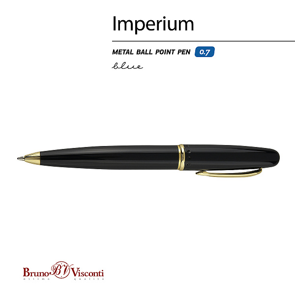 Ручка "IMPERIUM" шарик. автомат.1.0 ММ, СИНЯЯ (корпус метал.черный)