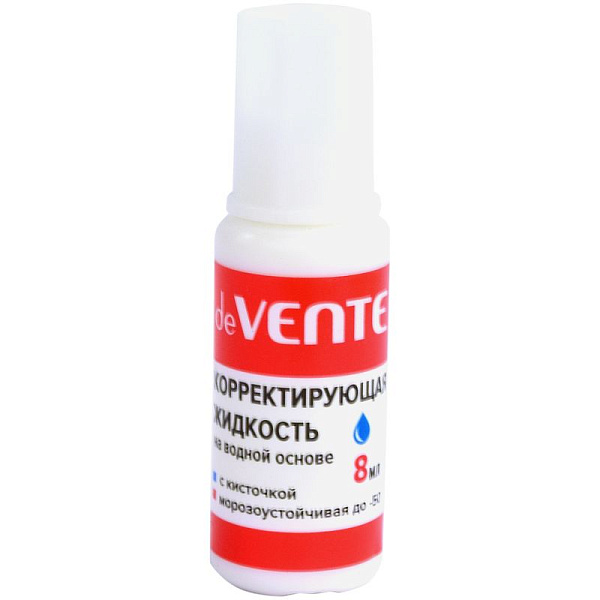 Корректирующая жидкость 8 мл, на водной основе, морозоустойчивая, в бутылочке с кисточкой