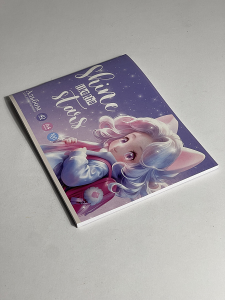 Альбом для рисования А4, 40 листов, на скрепке, обложка мелованный картон 200г/м, блок офсет 100г/м