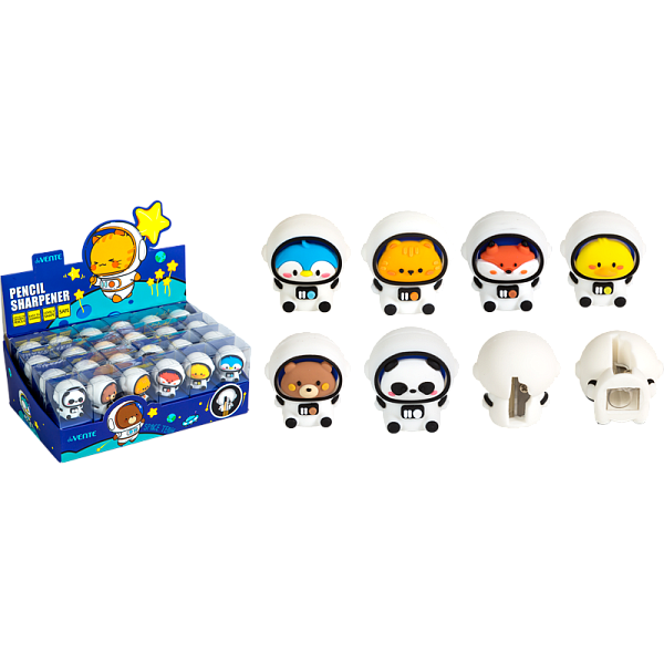 Точилка 1 отв. deVENTE. Space Team, пластиковая с покрытием Soft 