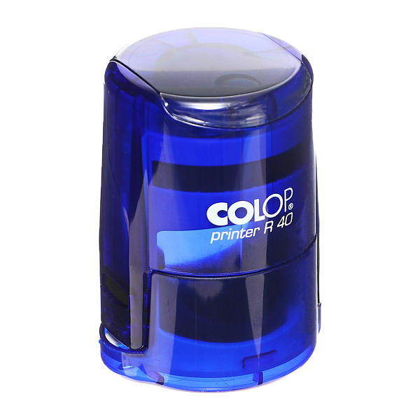 Оснастка для круглой печати PRINTER R40 indigo с крышкой автомат. пластик. d41,5 мм, корпус индиго