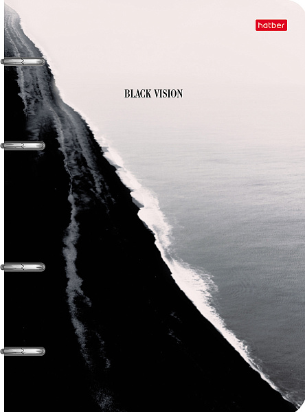 Тетрадь на кольцах 80 л. А5 "Black vision" на 4-х кольцах Слим-картон с высечкой под кольца мат лам