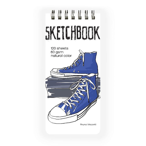 SKETCHBOOK 105х220 мм 120 л. пухлая 60 гр. на гребне (6 видов)