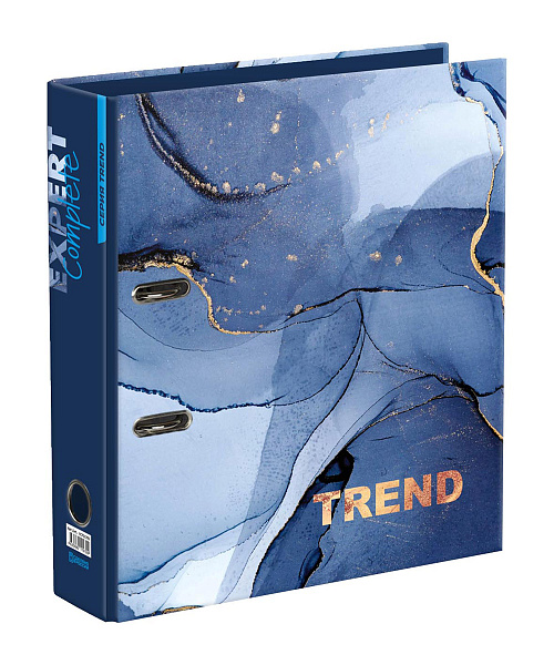 Папка-регистратор 75 мм ламинир. "Expert Complete" "Marbling" Trend A4 арочный механ. глянцевый серый EC751705