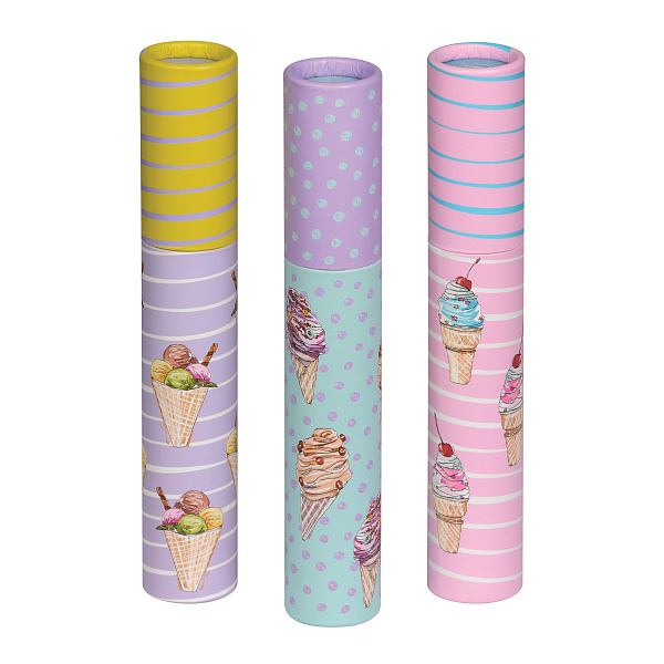 Ручка шариковая 0,7 мм "DreamWrite. Сахарный рожок" в тубусе СИНЯЯ, 3 вида