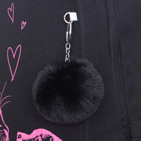 Рюкзак школьный с обесом (/1 черный - розовый)