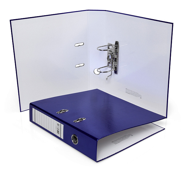 Папка-регистратор 70 мм Hatber Бумвинил METALLIC Синяя