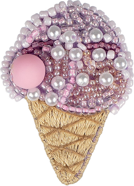 Набор для вышивания "Klart"  "Брошь. Мороженое" 3.5  х 5  см